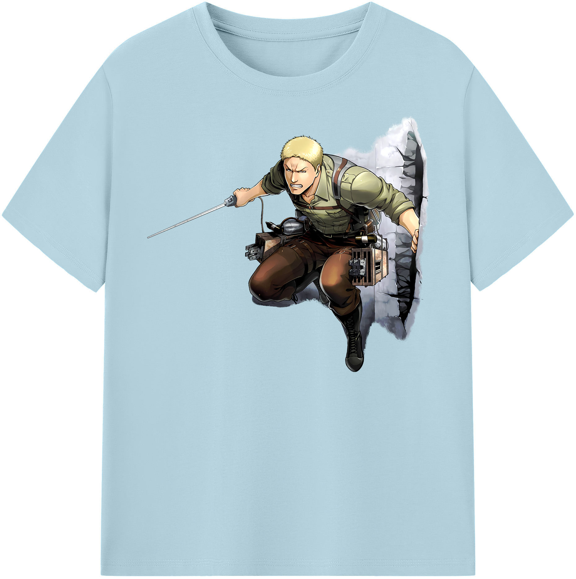 （画像用） 進撃の巨人 ライナー・ブラウン Attack on Titan Reiner Braun 綿100％半袖Tシャツ（フロントプリント）
